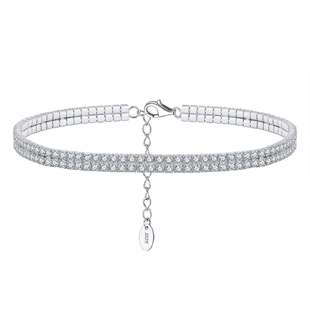 925 Sterling Silver Tennis Anklet
