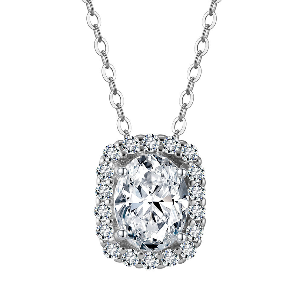 925 Sterling Silver Zircon Pendant Necklace