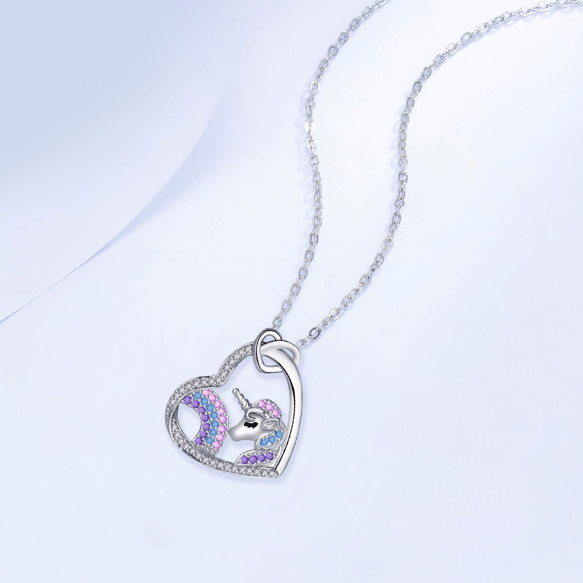 Copper With Silver Plated Unicorn Necklace for Women