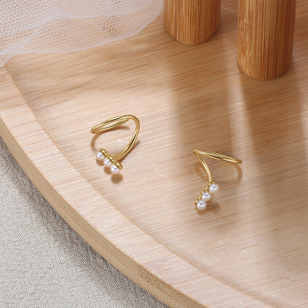 925 Sterling Silver Natural Pearl Earrings Fashion Jewelry Gift for Women Girl