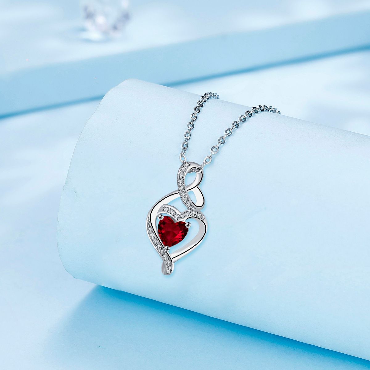 Copper With Silver Plated Heart Pendant Necklace