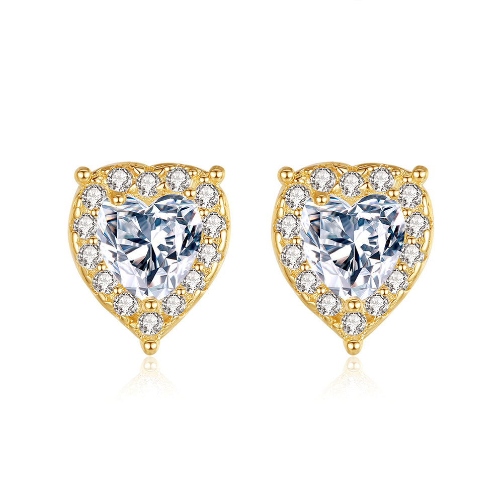 925 Sterling Silver Heart Earrings Fashion Jewelry Gift for Women Girls