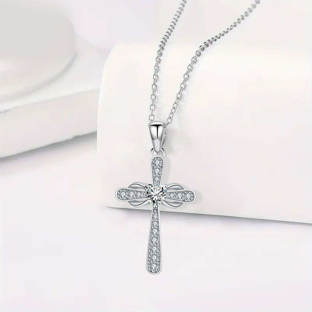 Copper With Silver Plated Cross Pendant Necklace