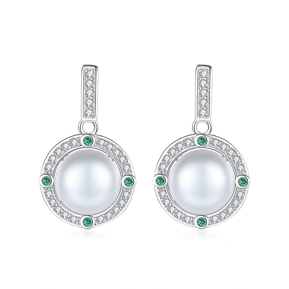 925 Sterling Silver Natural Pearl Drop Earrings Fashion Jewelry Gift for Women Girls