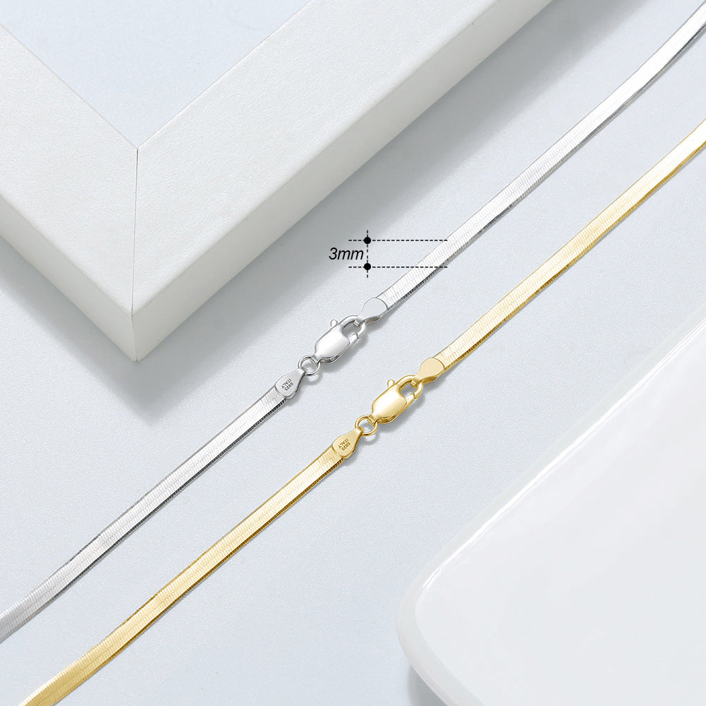 925 Sterling Silver Flat Snake Chain