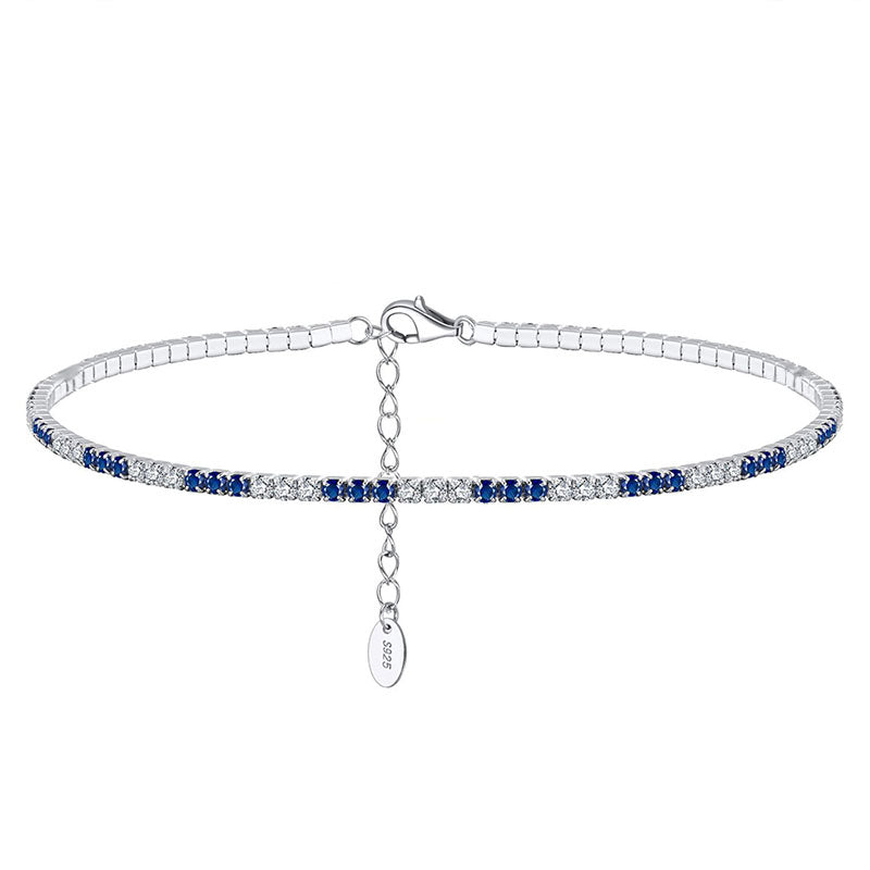 925 Sterling Silver Tennis Anklet