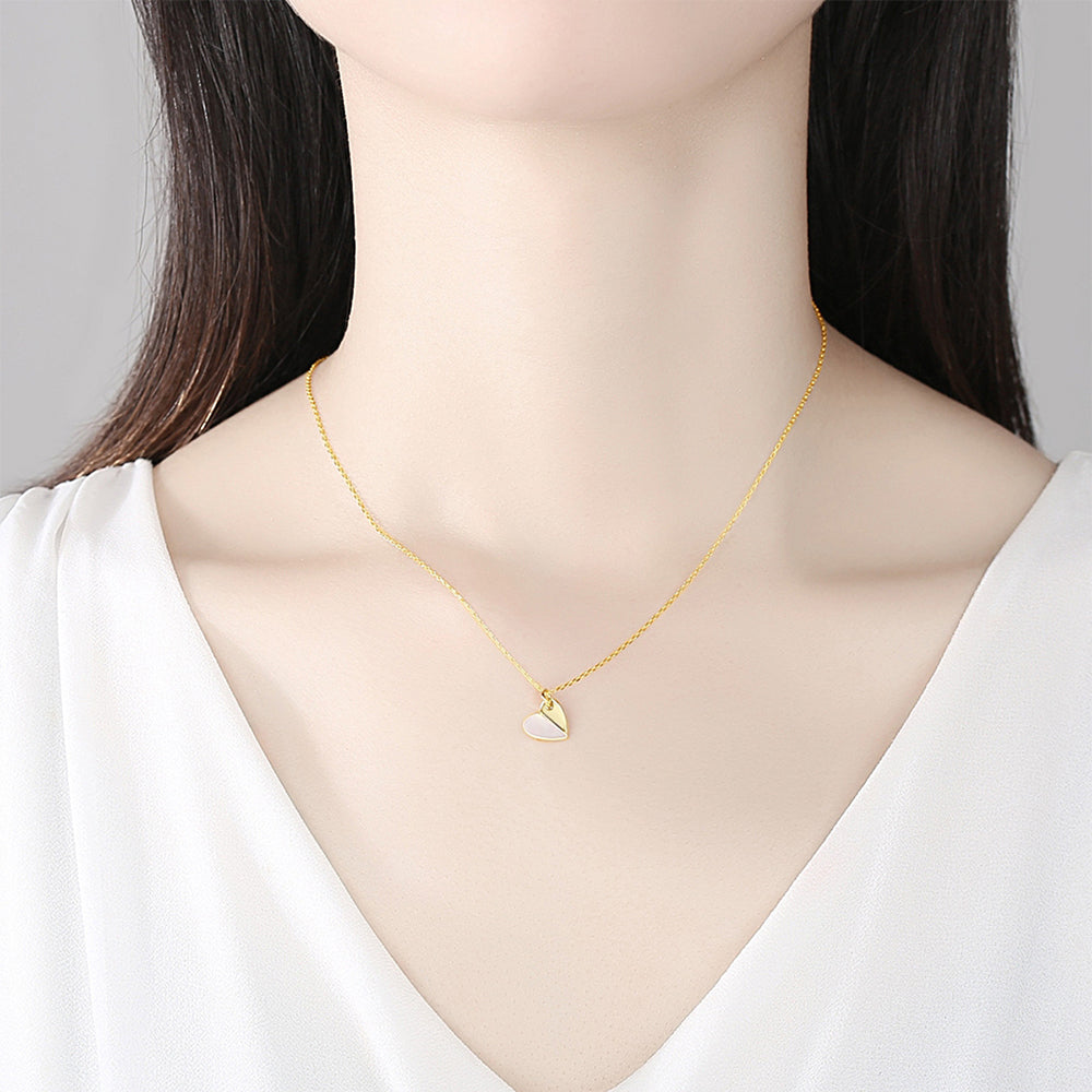 925 Sterling Silver Heart Necklace Fashion Jewelry Gift for Women Girls