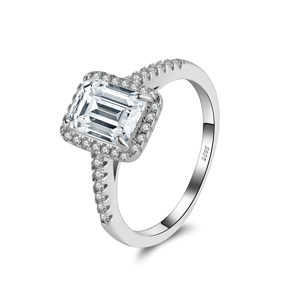 925 Sterling Silver Zircon Ring