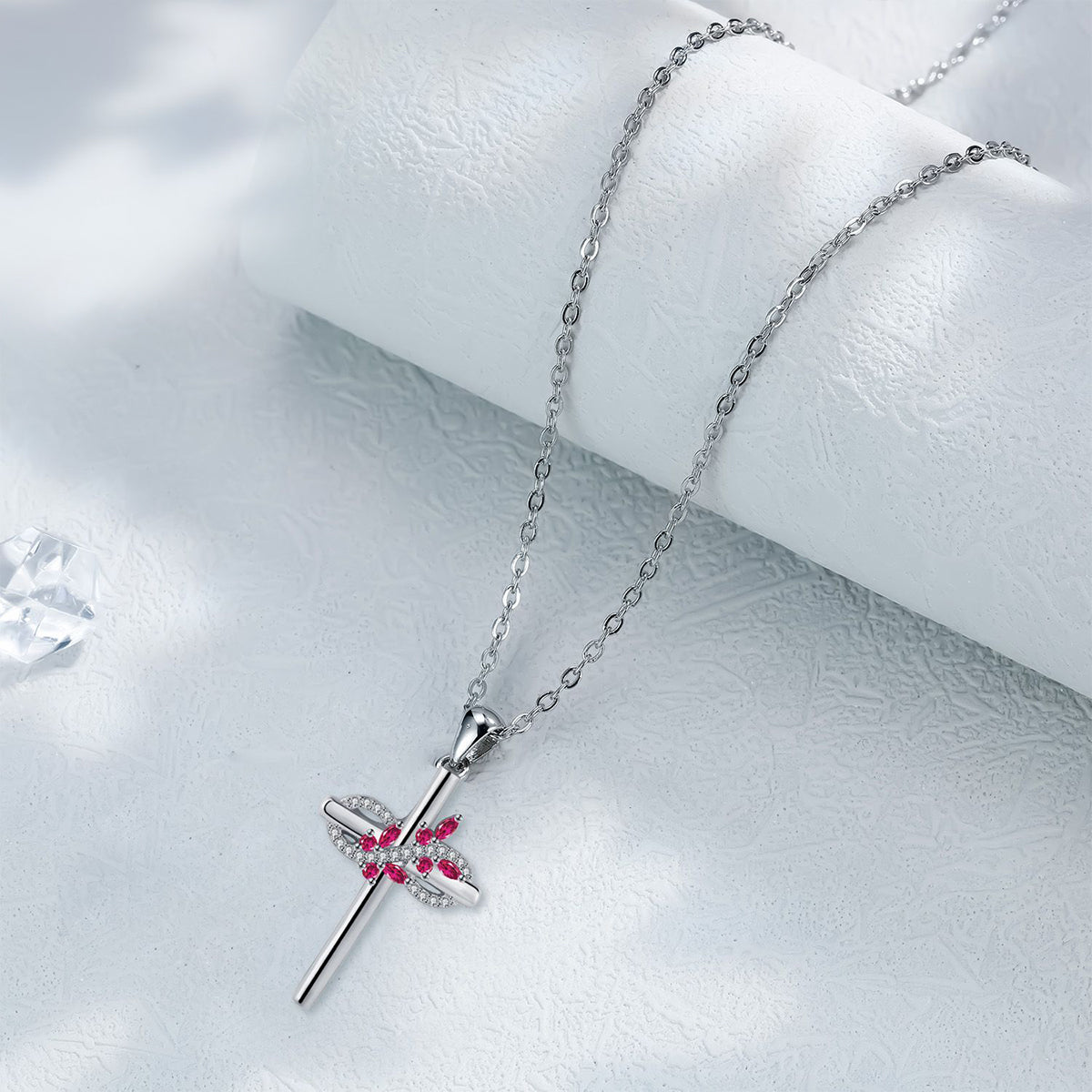 Copper With Silver Plated Cross Infinity Pendant Necklace