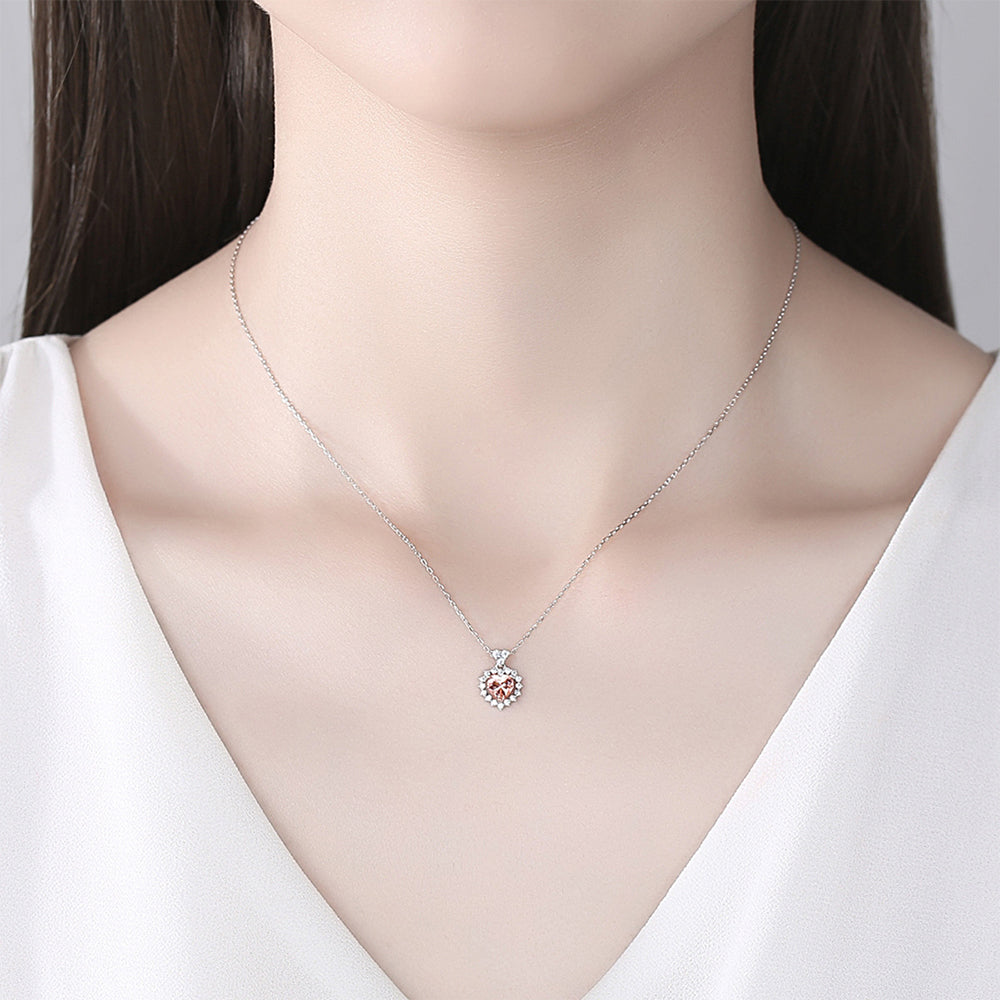 925 Sterling Silver Drop Zircon Necklace Fashion Jewelry Gift for Women Girls