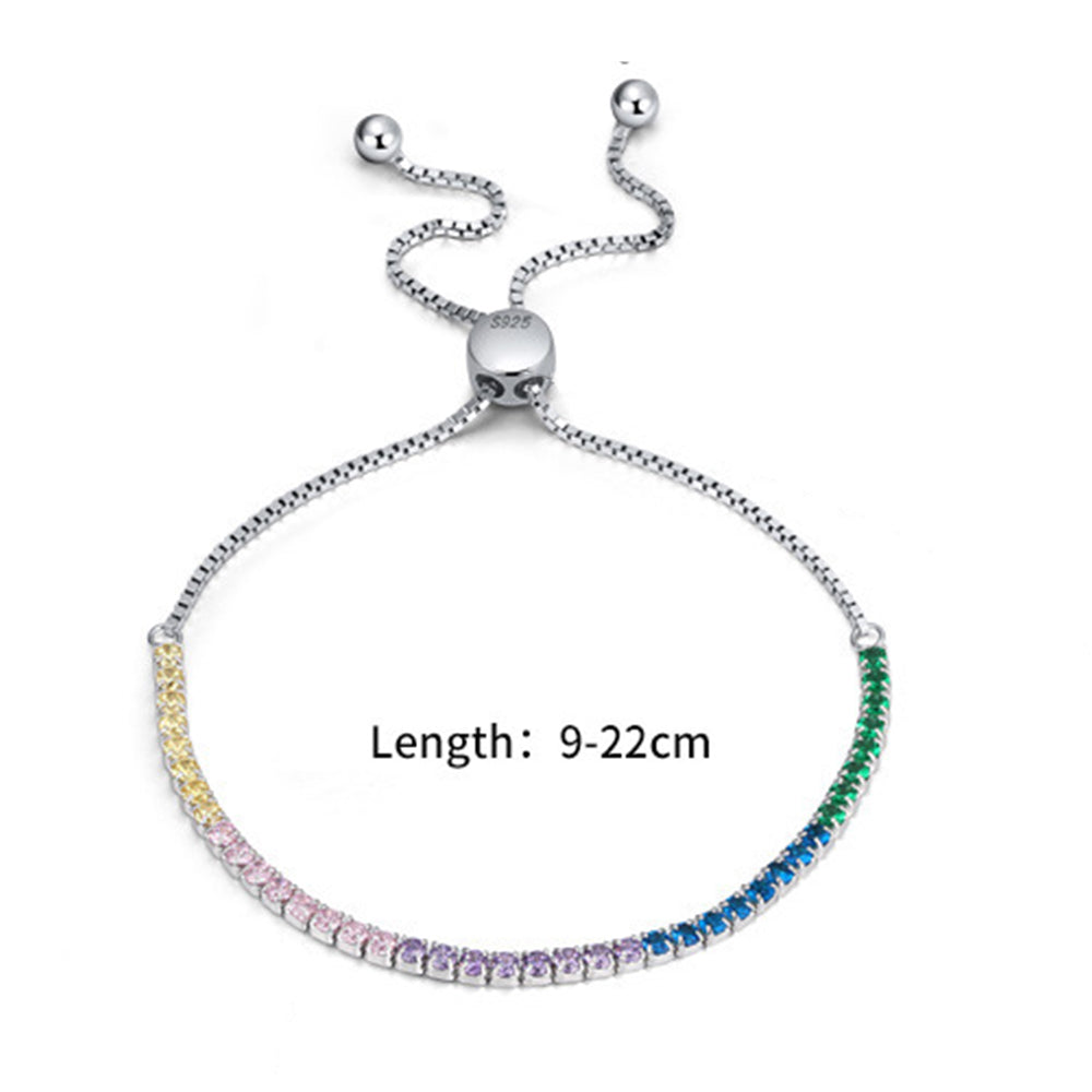 925 Sterling Silver Tennis Adjustable Bracelet