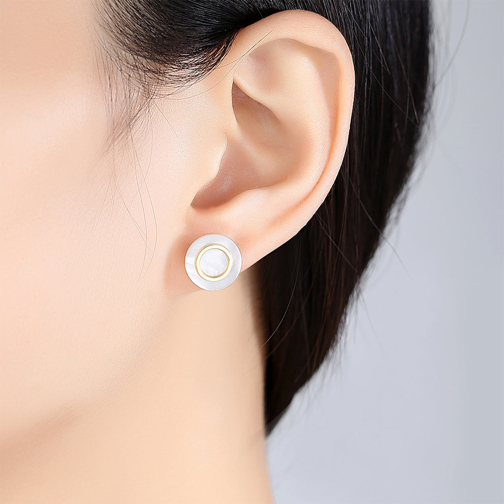 925 Sterling Silver Natural Pearl Stud Earrings Fashion Jewelry Gift for Women Girls