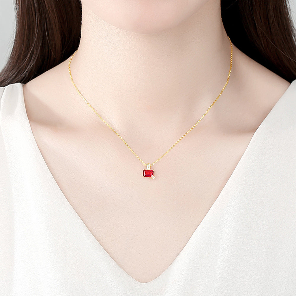 925 Sterling Silver Drop Zircon Necklace Fashion Jewelry Gift for Women Girls