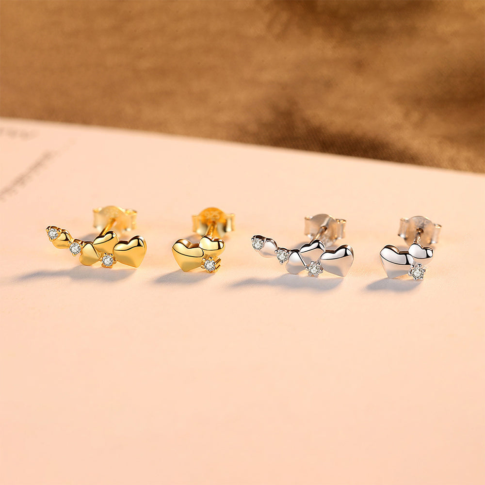 925 Sterling Silver Heart Earrings Fashion Jewelry Gift for Women Girls