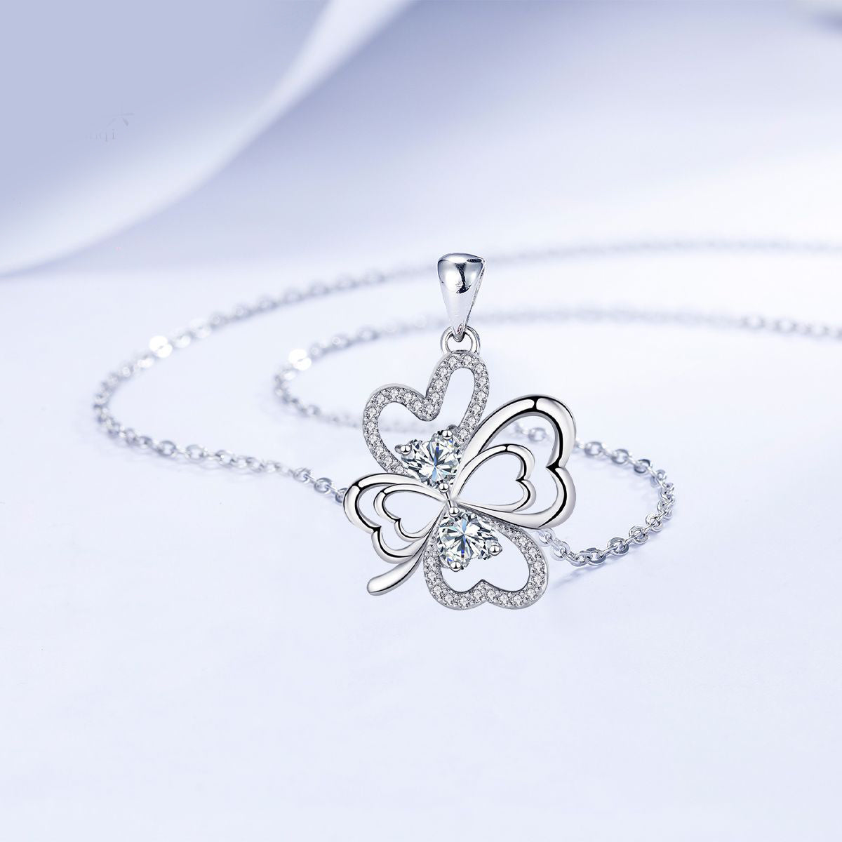 Copper With Silver Plated Lucky Pendant Necklace for Women