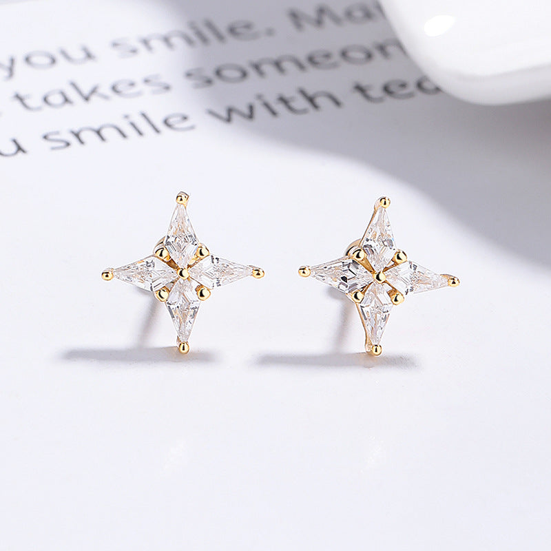 925 Sterling Silver Zircon Screw Back Stud Earrings