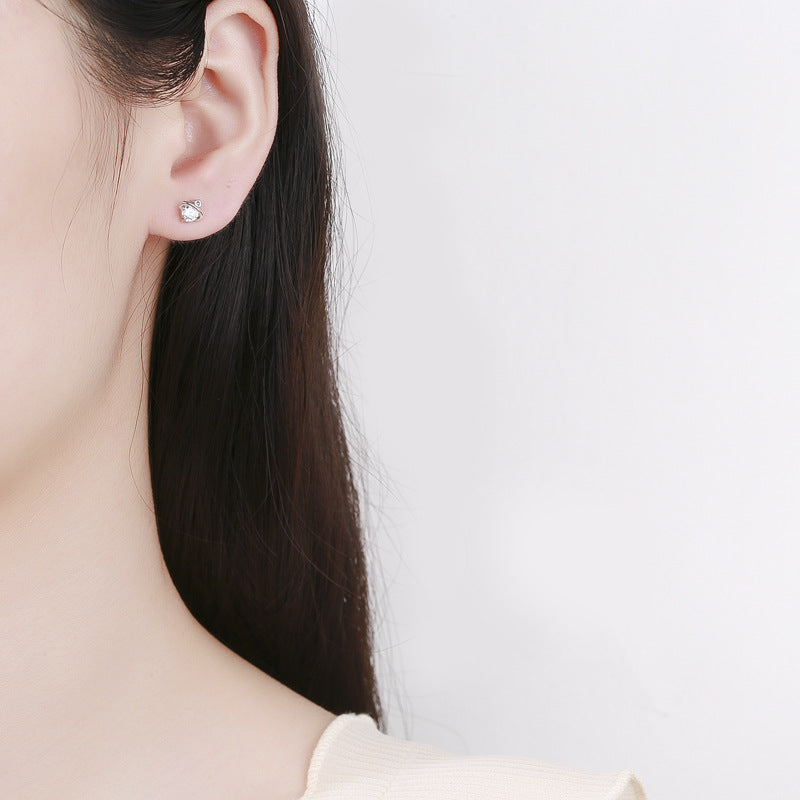 925 Sterling Silver Satellite Screw Back Stud Earrings