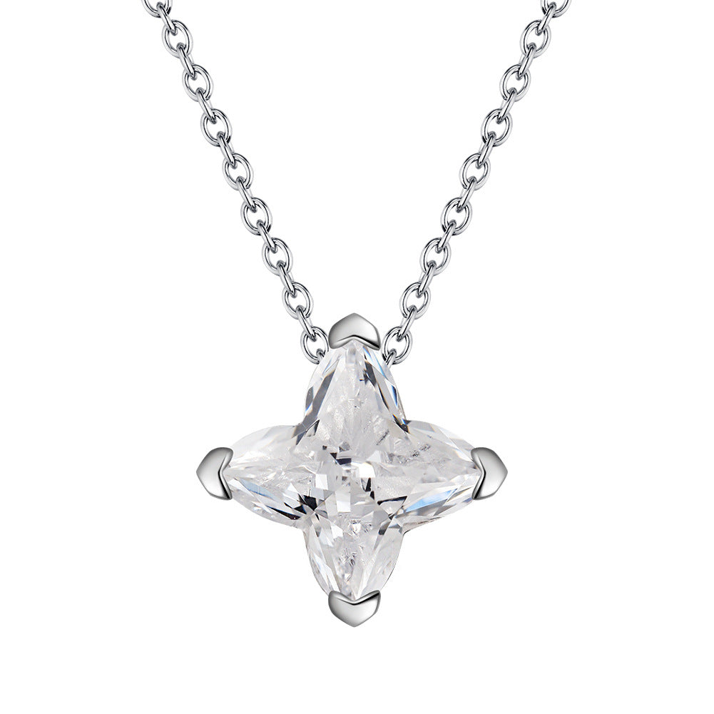 925 Sterling Silver Zircon Pendant Necklace