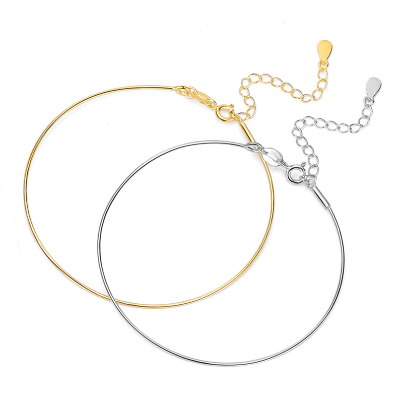 925 Sterling Silver Bracelet Wire With Extension Chain For Jewelry DIY