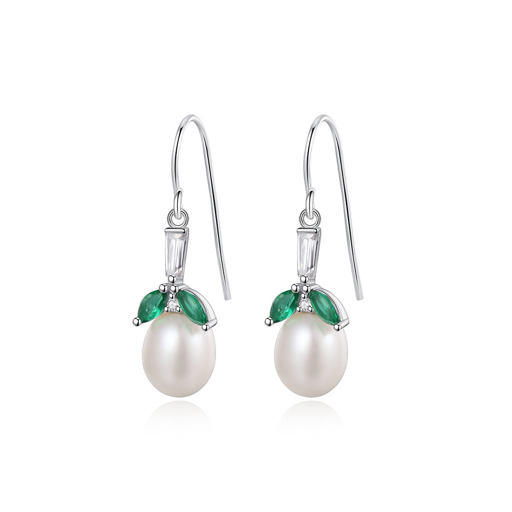 925 Sterling Silver Natural Pearl Drop Earrings Fashion Jewelry Gift for Women Girls(复制)