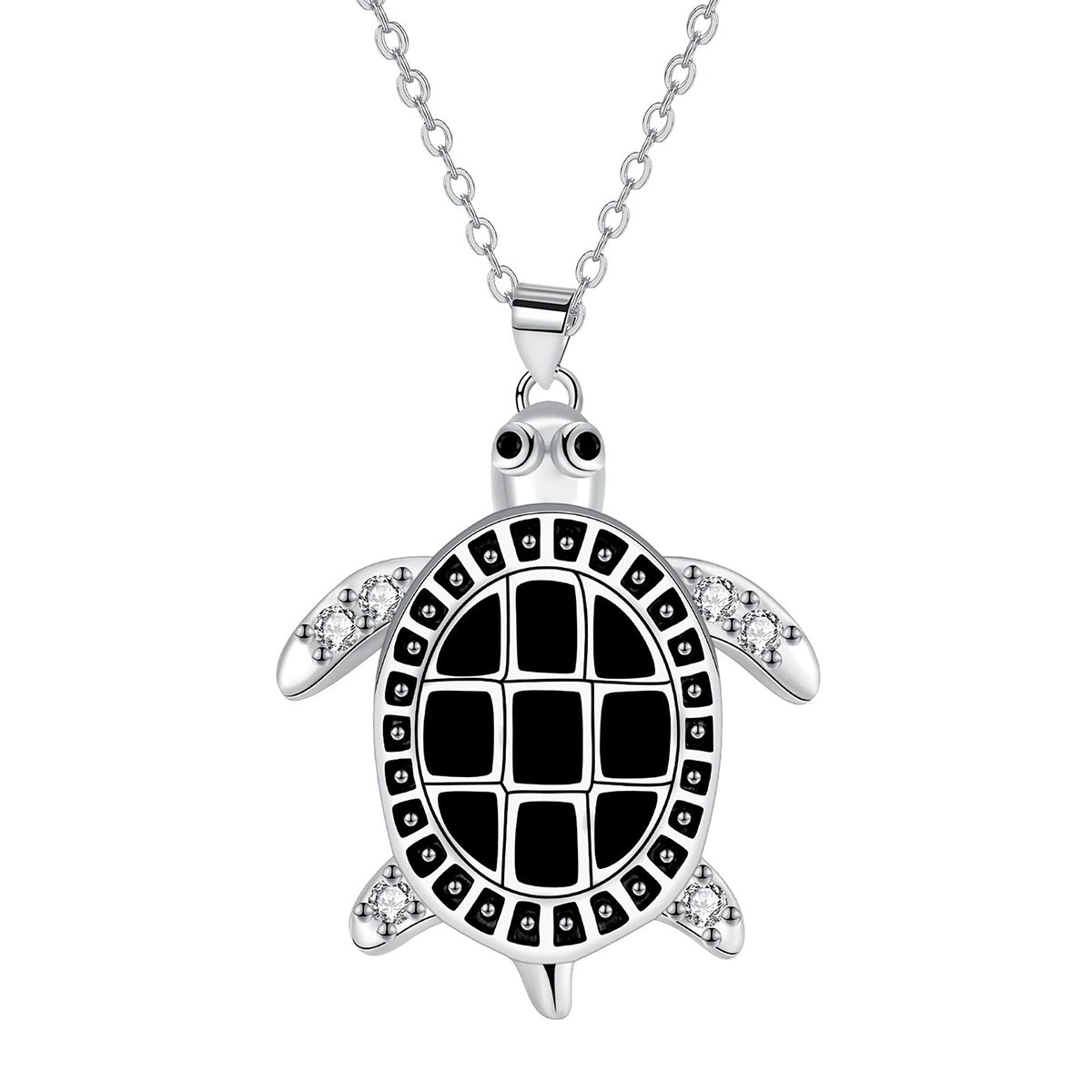 Copper With Silver Plated Turtle Pendant Necklace