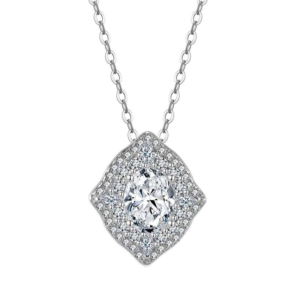 925 Sterling Silver Zircon Pendant Necklace
