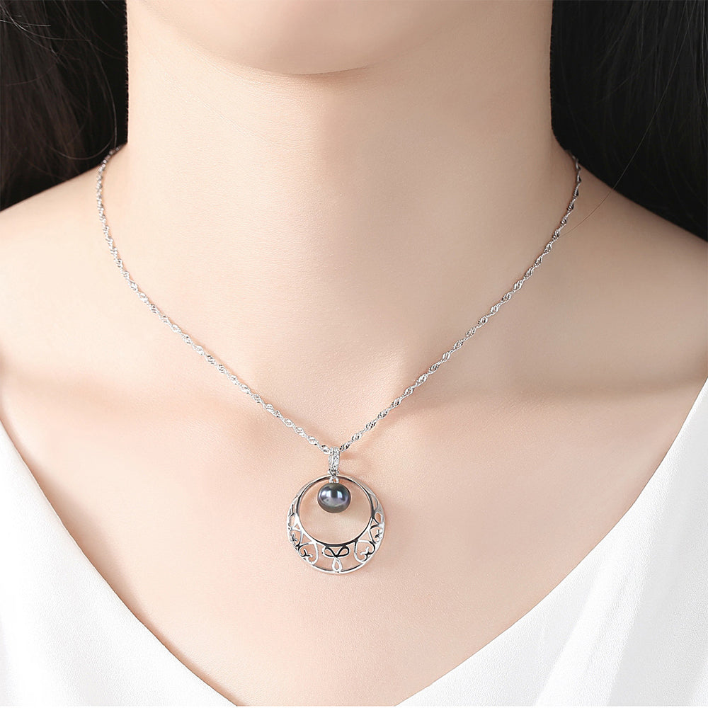 925 Sterling Silver Natural Pearl Drop Necklace Fashion Jewelry Gift for Women Girls