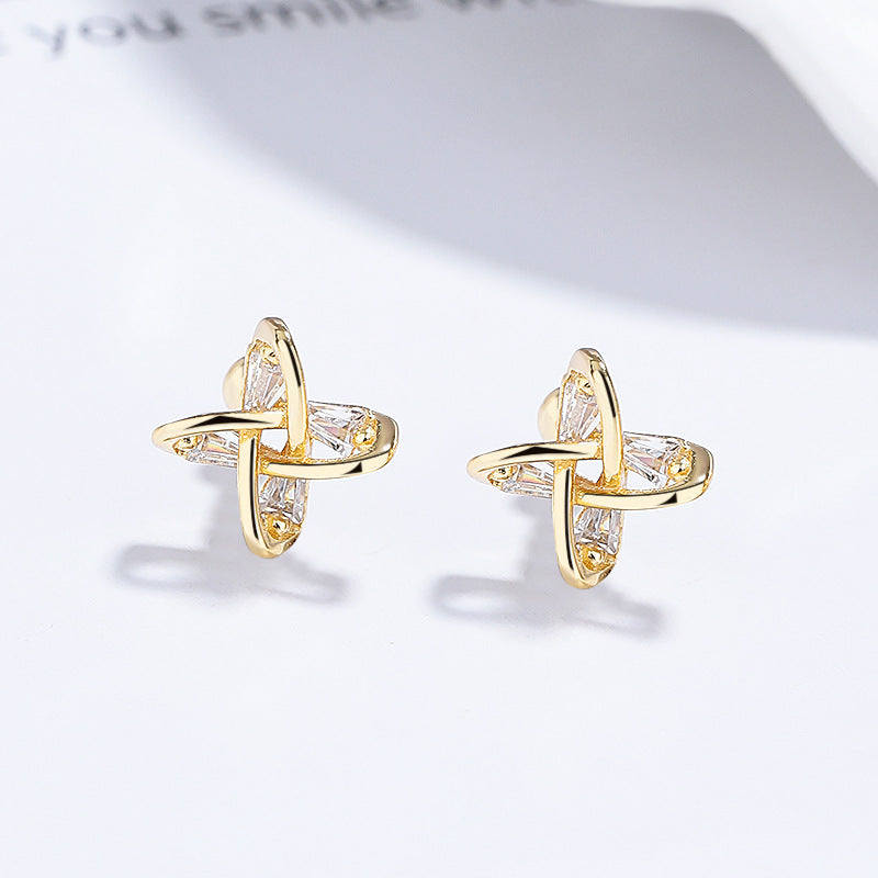 925 Sterling Silver Cross Screw Back Stud Earrings