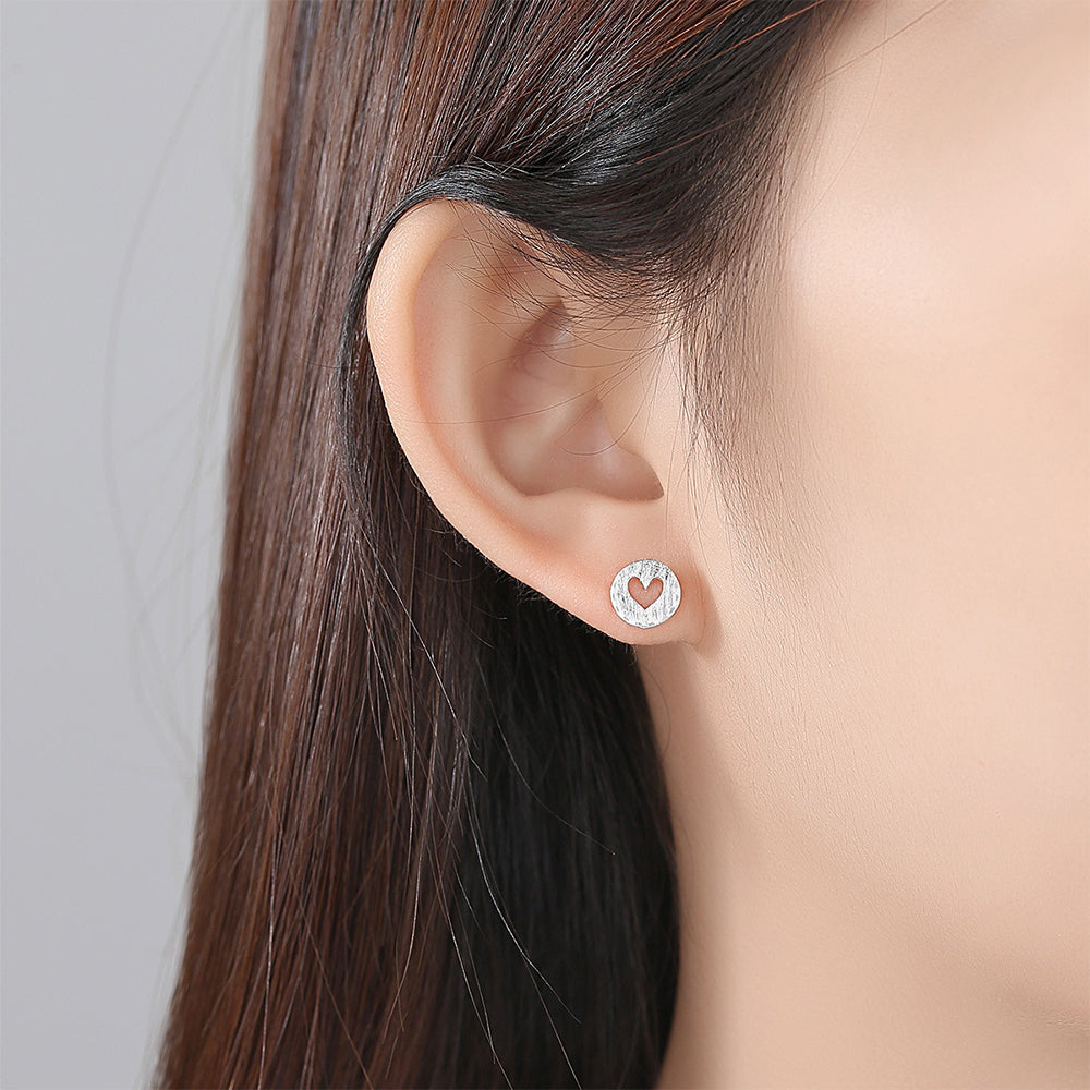 925 Sterling Silver Heart Earrings Fashion Jewelry Gift for Women Girls