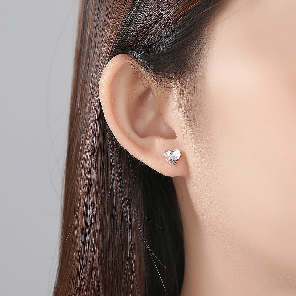 925 Sterling Silver Heart Earrings Fashion Jewelry Gift for Women Girls