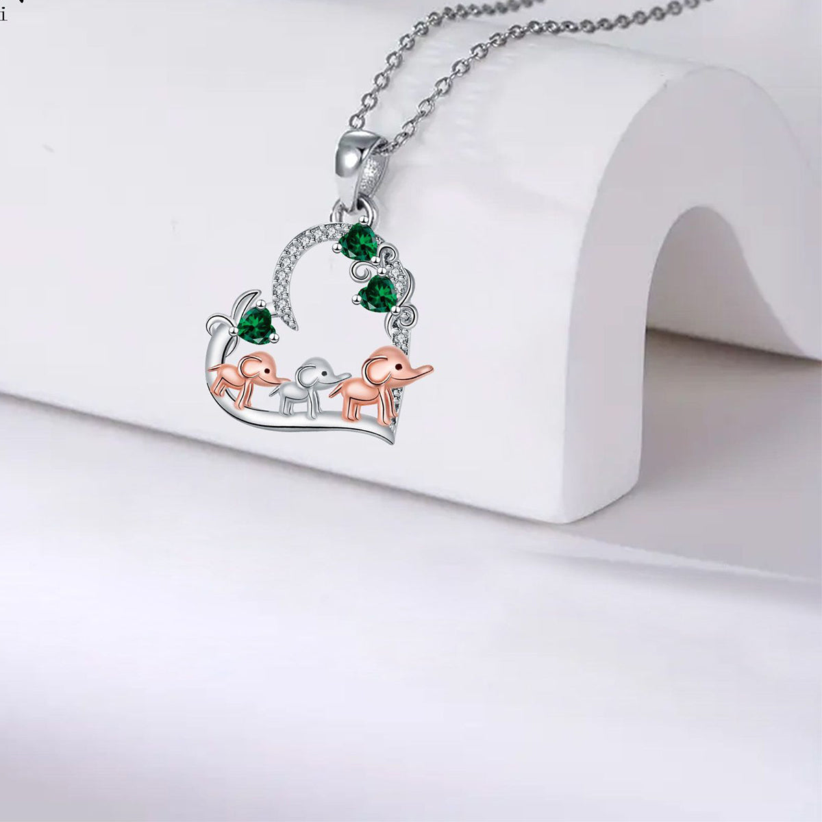 Copper With Silver/Rosegold Plated Heart Pendant Necklace