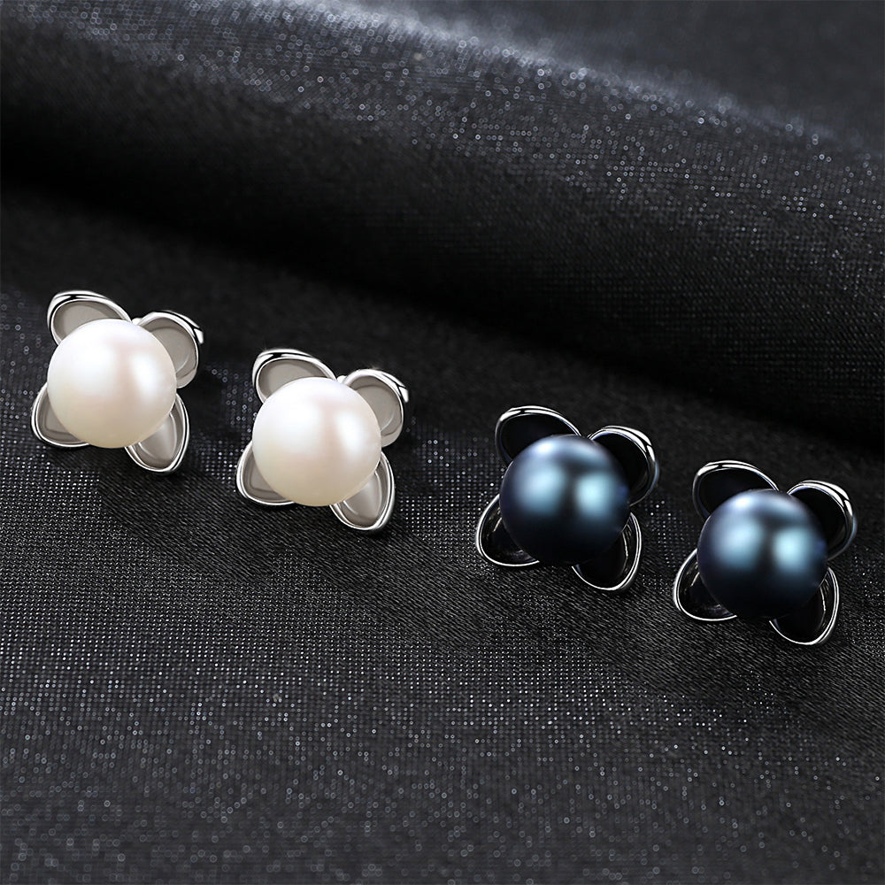 925 Sterling Silver Natural Pearl Drop Earrings Fashion Jewelry Gift for Women Girls