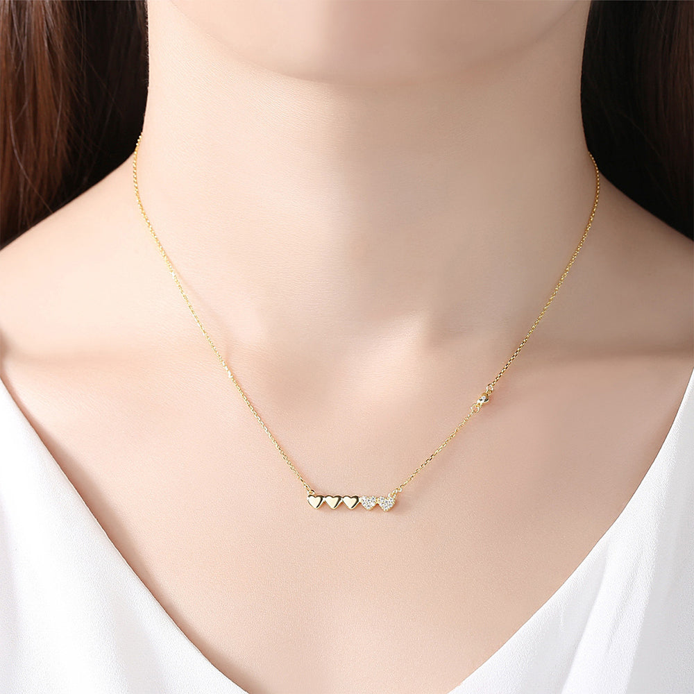 925 Sterling Silver Heart Necklace Fashion Jewelry Gift for Women Girls