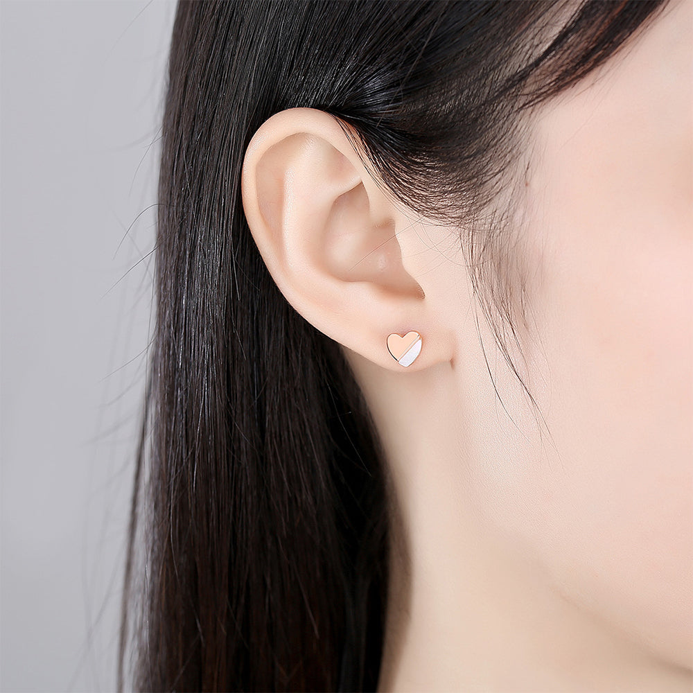 925 Sterling Silver Heart Earrings Fashion Jewelry Gift for Women Girls