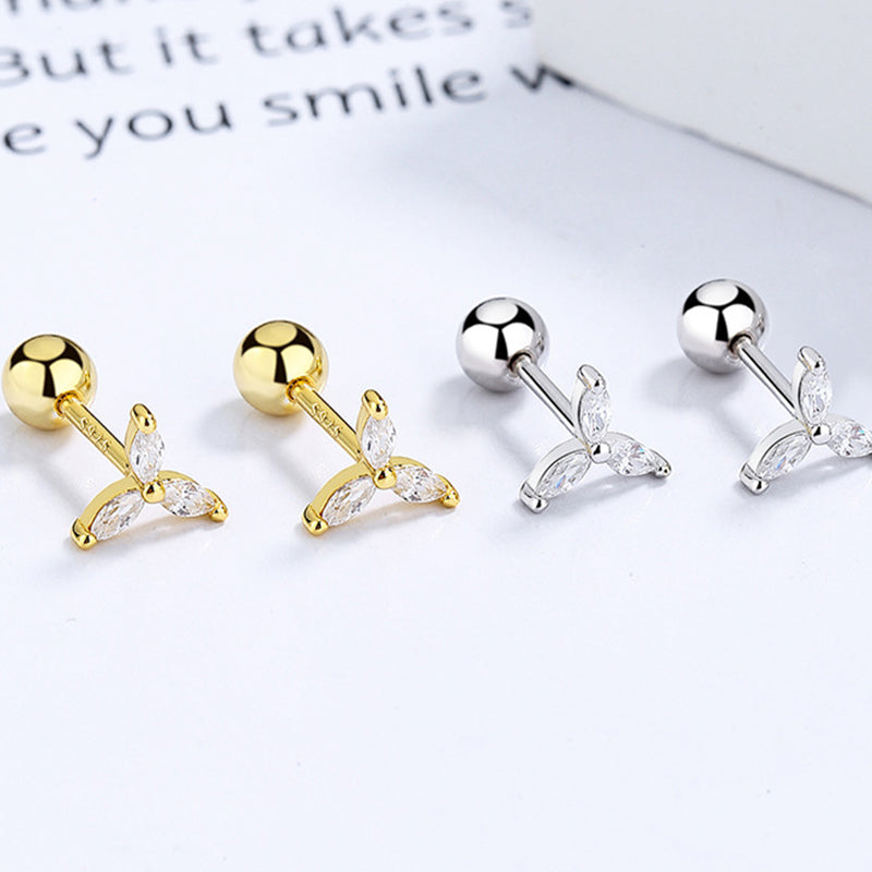 925 Sterling Silver Screw Back Stud Earrings