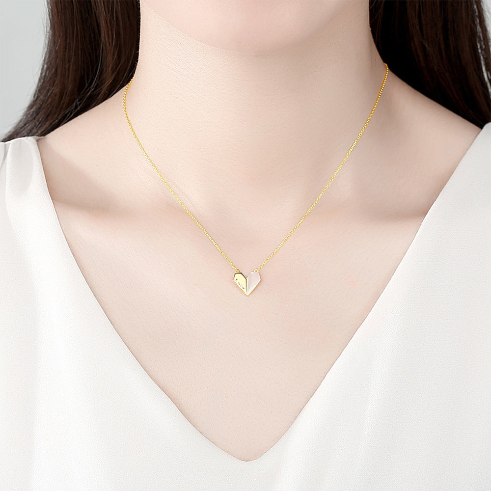 925 Sterling Silver Heart Necklace Fashion Jewelry Gift for Women Girls