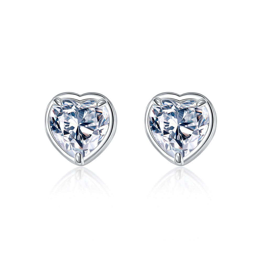 925 Sterling Silver Heart Earrings Fashion Jewelry Gift for Women Girls