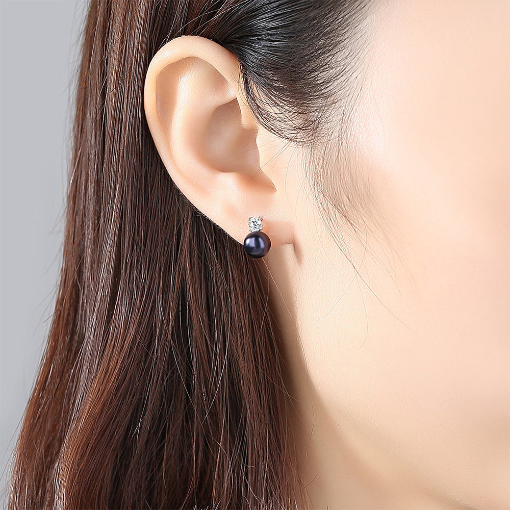 925 Sterling Silver Natural Pearl Drop Earrings Fashion Jewelry Gift for Women Girls