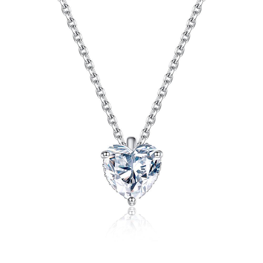 925 Sterling Silver Heart Necklace Fashion Jewelry Gift for Women Girls