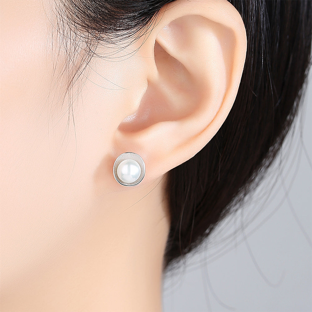 925 Sterling Silver Natural Pearl Drop Earrings Fashion Jewelry Gift for Women Girls