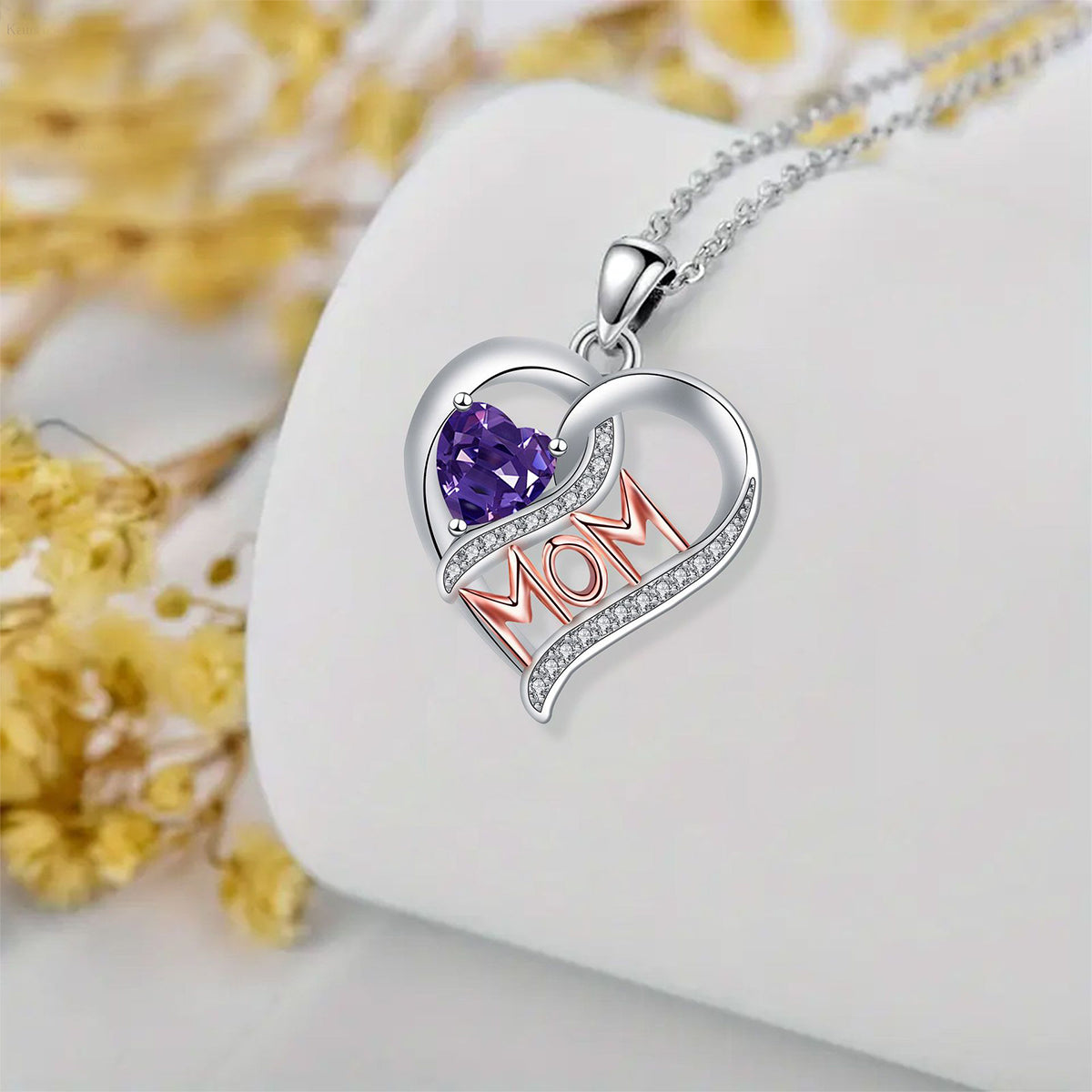 Copper With Silver/Rosegold Plated Heart Pendant Necklace
