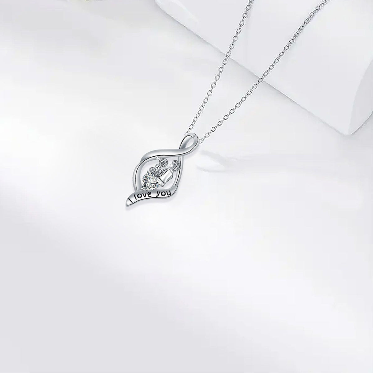 Copper With Silver Plated Love Pendant Necklace
