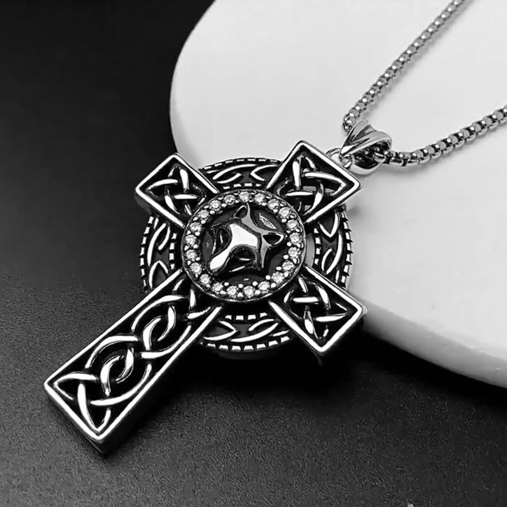 Fox Cross Pendant Necklace, Men Women's Fashion Jewelry, Perfect for Parties & Gifts, Elegant Accessory for Everyday Wear