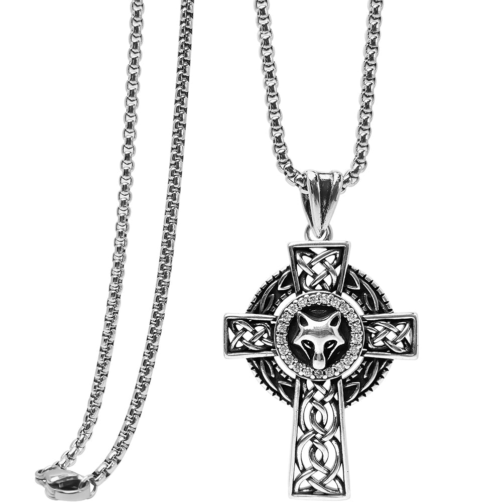 Fox Cross Pendant Necklace, Men Women's Fashion Jewelry, Perfect for Parties & Gifts, Elegant Accessory for Everyday Wear