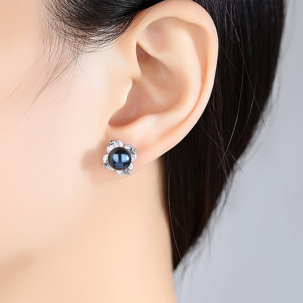 925 Sterling Silver Natural Pearl Drop Earrings Fashion Jewelry Gift for Women Girls