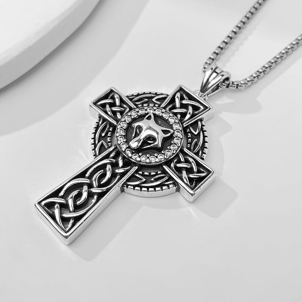 Fox Cross Pendant Necklace, Men Women's Fashion Jewelry, Perfect for Parties & Gifts, Elegant Accessory for Everyday Wear