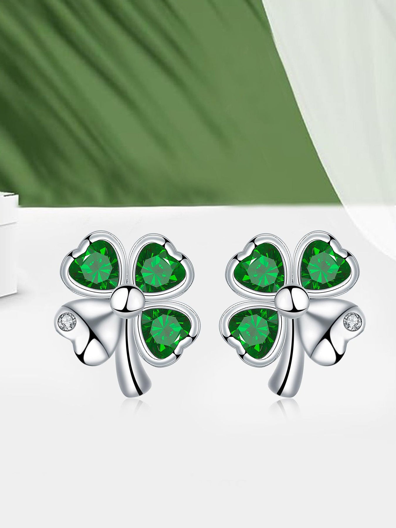 Four Leaf Clover Design Stud Earrings, Earrings for Women, Fashion Jewelry for Party, Daily Decor, Trendy All-match & Exquisite Jewelry for Birthday Gift