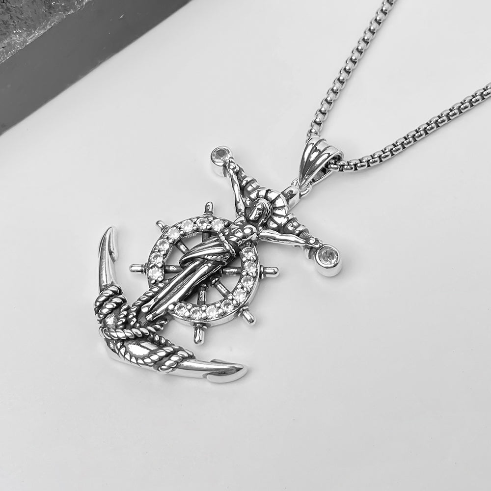 Anchor Pendant Necklace, Men Women's Fashion Jewelry, Perfect for Parties & Gifts, Elegant Accessory for Everyday Wear