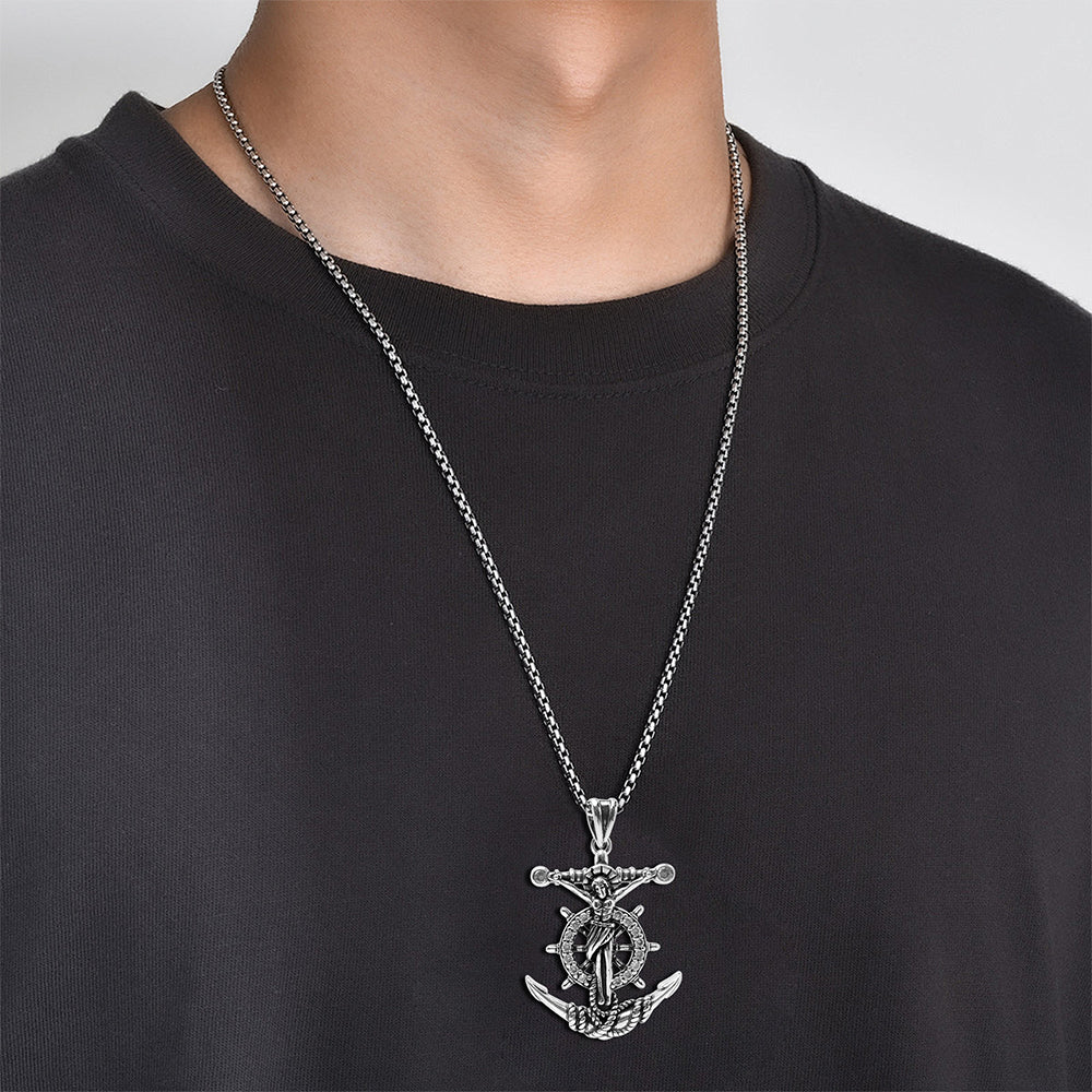Anchor Pendant Necklace, Men Women's Fashion Jewelry, Perfect for Parties & Gifts, Elegant Accessory for Everyday Wear