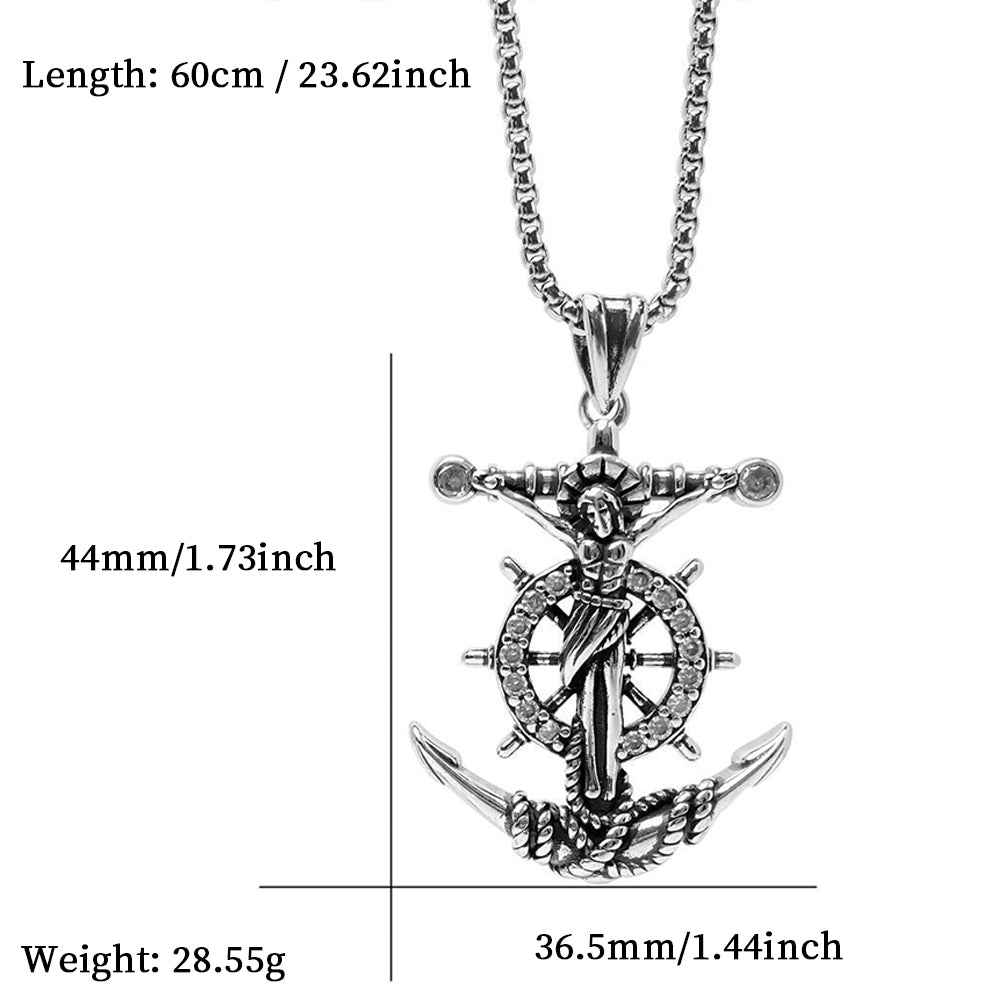 Anchor Pendant Necklace, Men Women's Fashion Jewelry, Perfect for Parties & Gifts, Elegant Accessory for Everyday Wear